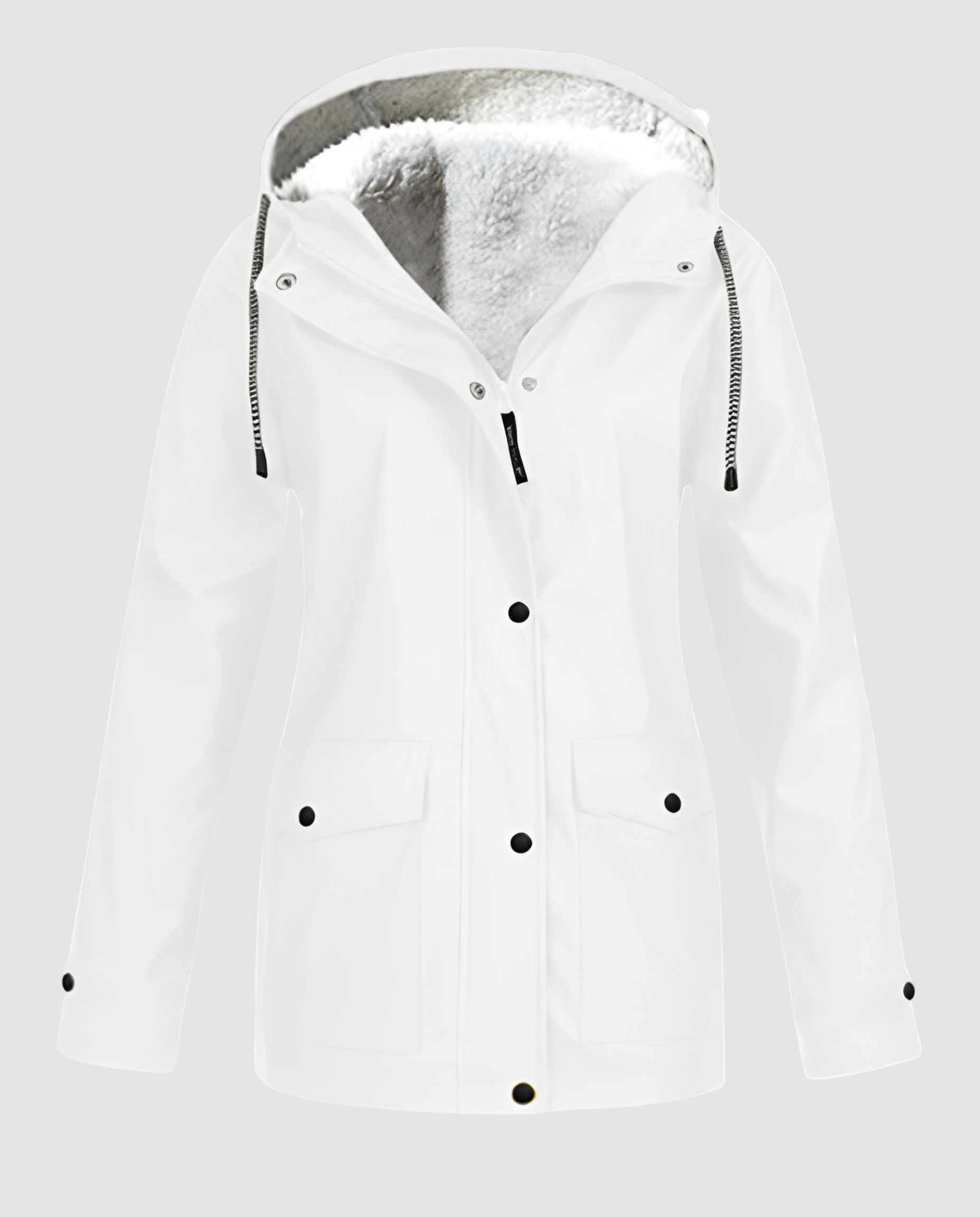 Parka Oversize à Capuche et Fausse Fourrure pour Femme