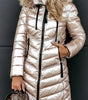 Manteau Long en Duvet avec Col en Fourrure pour Femmes
