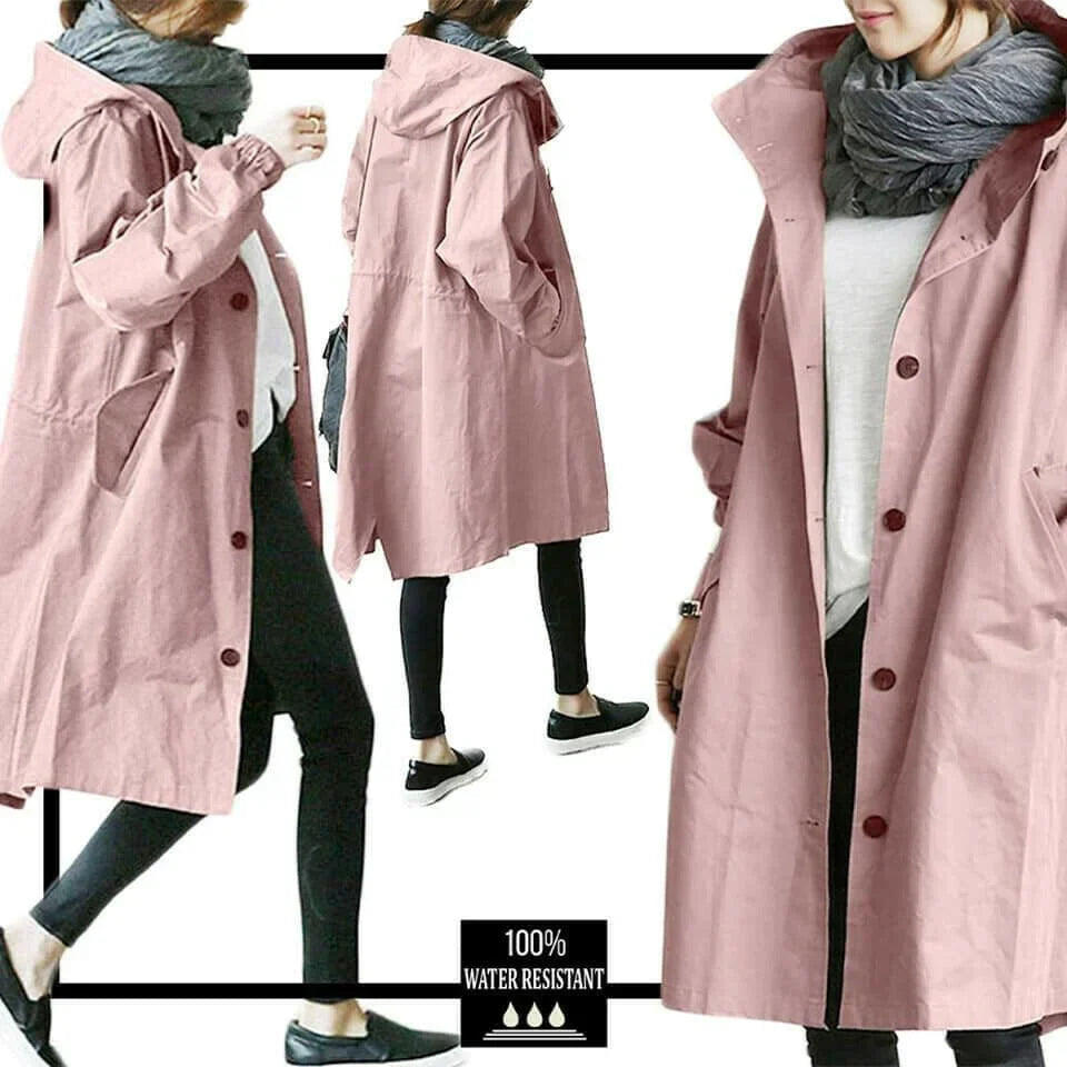 Imperméable à Capuche Oversize pour Femmes