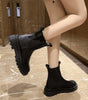 Bottine Chelsea Plate en Simili Cuir pour Femme