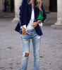 Blazer Féminin Élégant Boutons Dorés pour Femmes