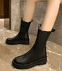 Bottine Chelsea Plate en Simili Cuir pour Femme