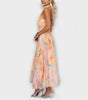 Robe Maxi à Imprimé Aquarelle avec Dos Nu pour Femmes