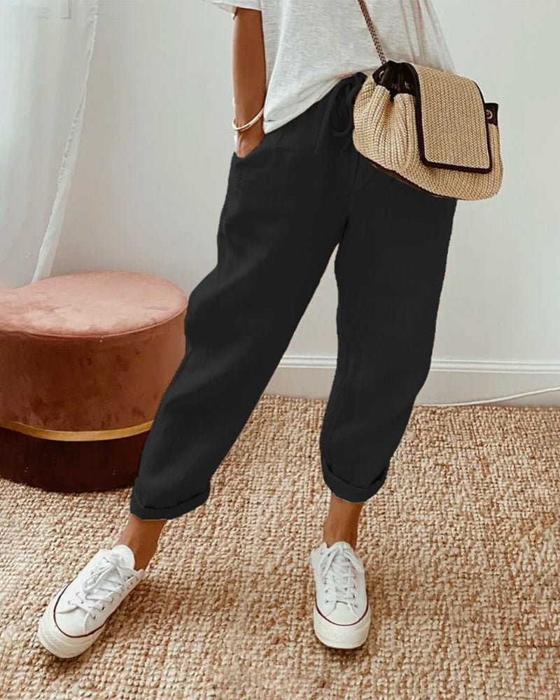 Pantalon Décontracté en Lin pour Femme | Idéal pour le Quotidien