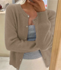 Cardigan Décontracté Boutonné à Manches Longues pour Femmes