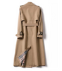 Trench Coat Long en Coton pour Femme