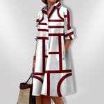 Robe Midi Motif Géométrique pour Femmes