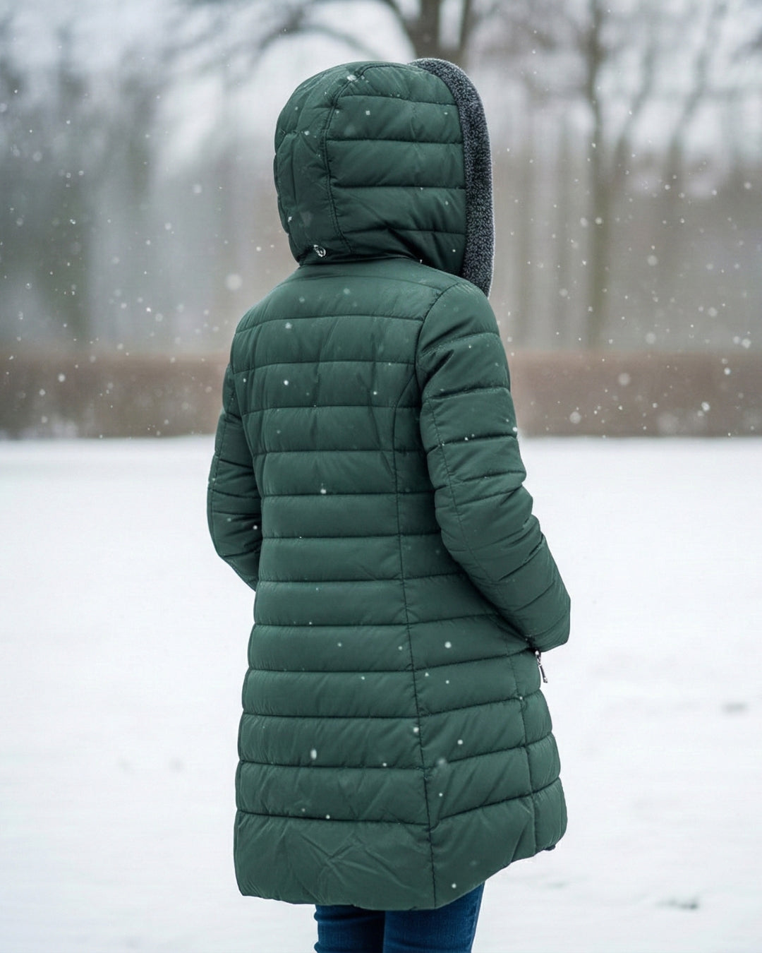 Veste d'hiver matelassée avec capuche pour femmes