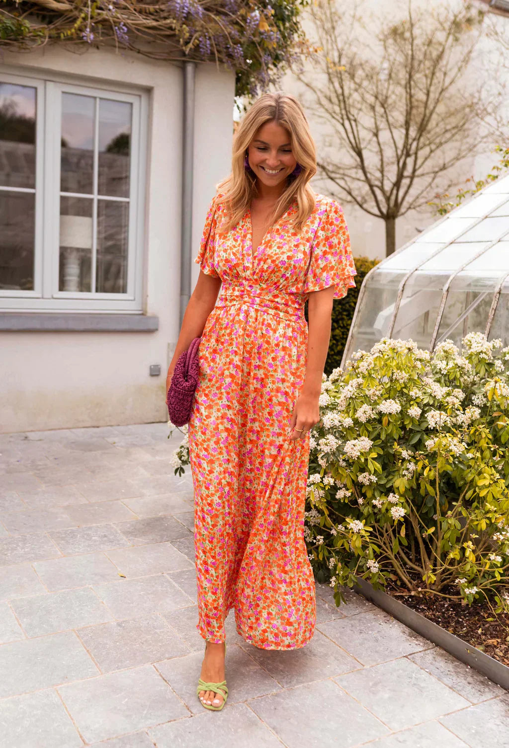 Robe Longue à Imprimé Fleuri et Taille Marquée pour Femme | Idéale pour l'Été