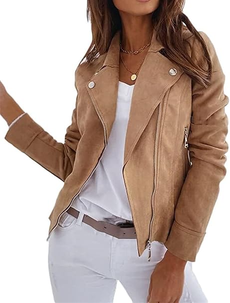 Veste en Suède Élégante pour Femmes