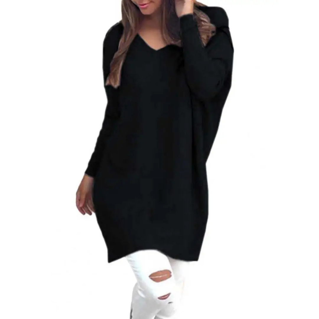Pullover Oversize Col V pour Femmes