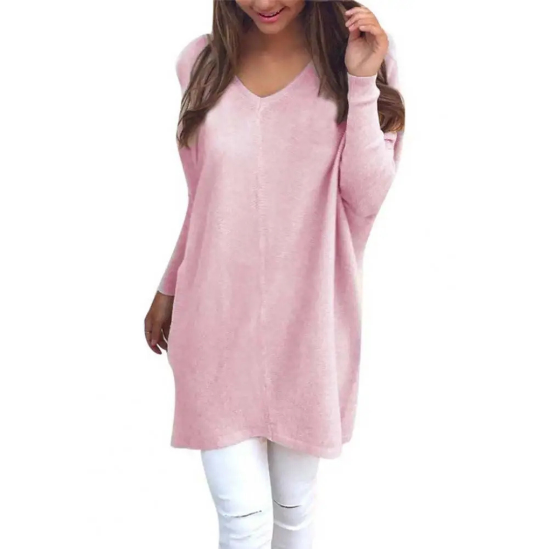 Pullover Oversize Col V pour Femmes