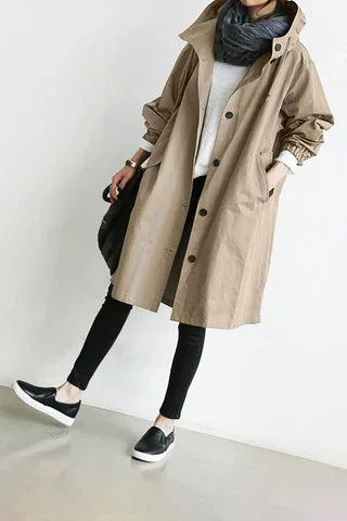 Imperméable à Capuche Oversize pour Femmes