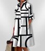 Robe Midi Motif Géométrique pour Femmes
