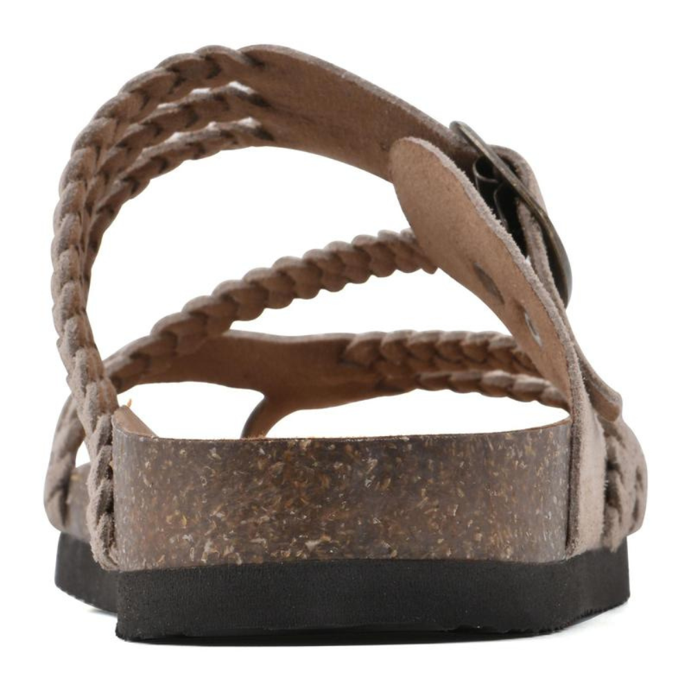 Sandales Plates Tressées à Boucle Ajustable pour Femme