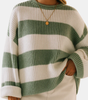 Pull à rayures larges en maille douce pour femmes