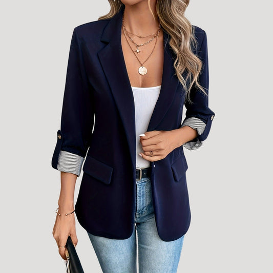 Blazer Marine Tailoré Classique pour Femmes