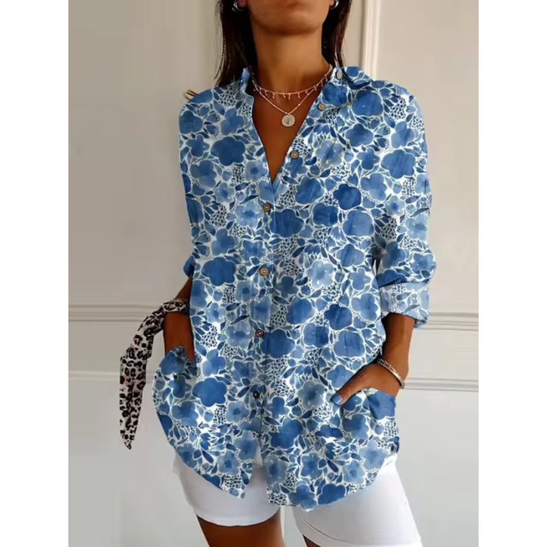Chemise Longue à Imprimé Floral pour Femmes