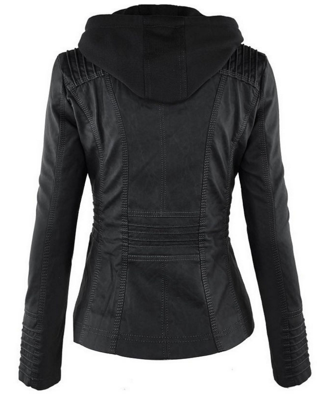 Veste Motard Chic en Similicuir pour Femmes