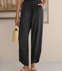 Pantalon Fluide Taille Haute à Taille Élastique pour Femme