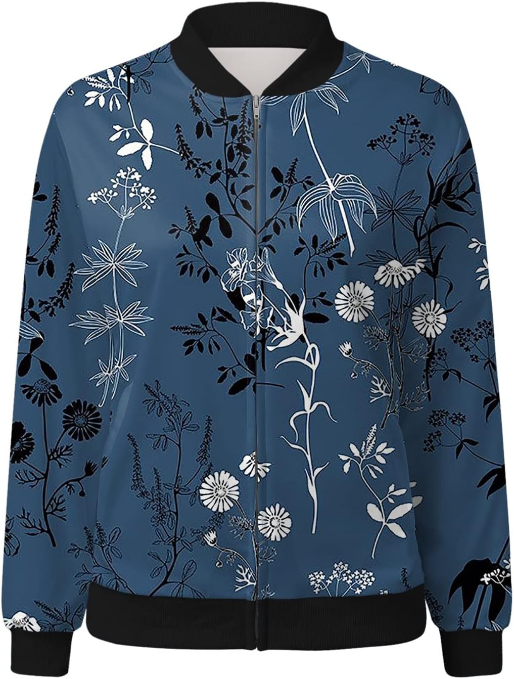 Veste Bomber à Motif Floral pour Femmes