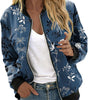 Veste Bomber à Motif Floral pour Femmes