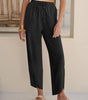 Pantalon Fluide Taille Haute à Taille Élastique pour Femme