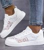 Baskets en Dentelle Florale et Lacets pour Femme