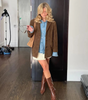 Trenchcoat en Suède Marron Oversize pour Femmes