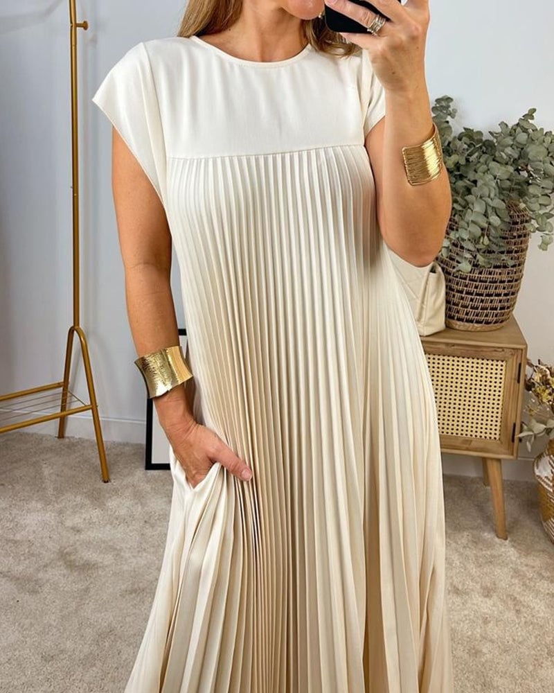 Robe Longue Plissée sans Manches pour Femme | Idéale pour le Quotidien