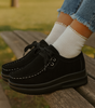 Mocassin Confort à Lacets et Semelle Plateforme en Suédine pour Femme
