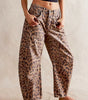 Leopard Print Denim Barrel for Women