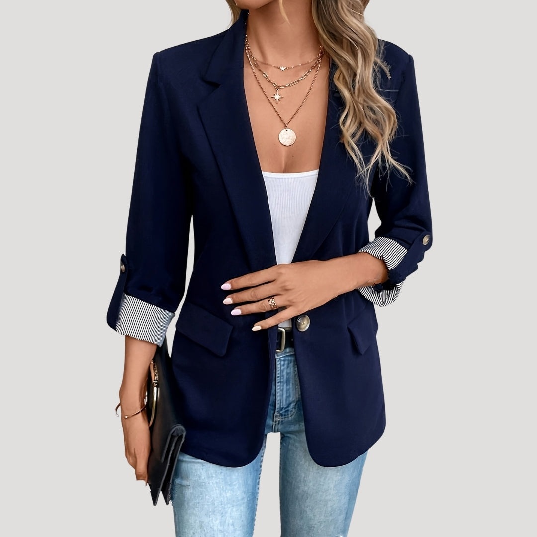 Blazer Marine Tailoré Classique pour Femmes