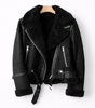 Veste Aviateur en Daim Coupe Ample avec Ceinture pour Femme