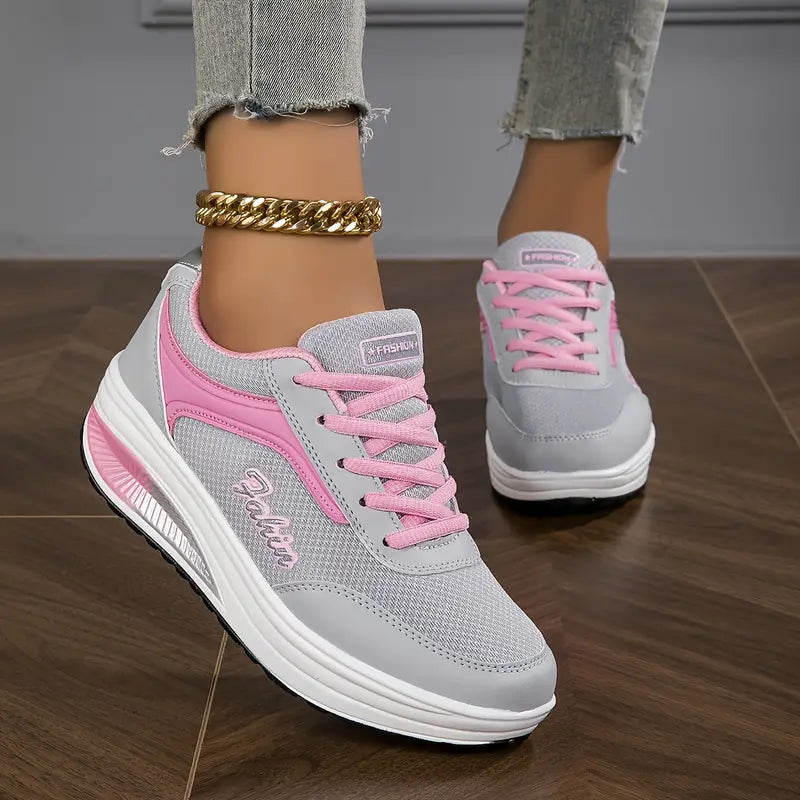 Chaussures Confort Compensées en Simili Cuir pour Femme