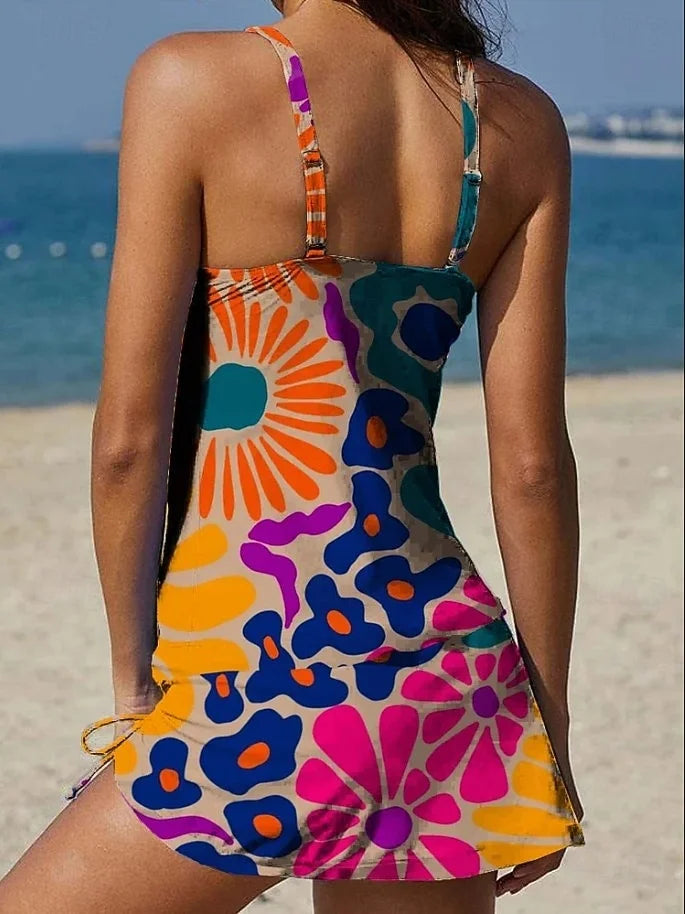 Tankini Graphique Imprimé et Short pour Femme