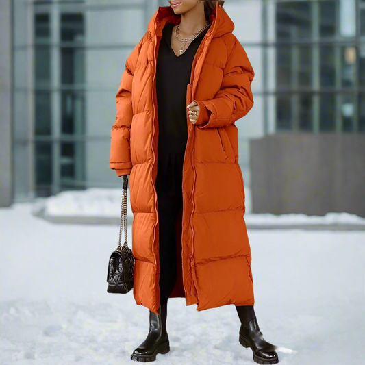 Manteau Long Décontracté à Capuche pour Femmes