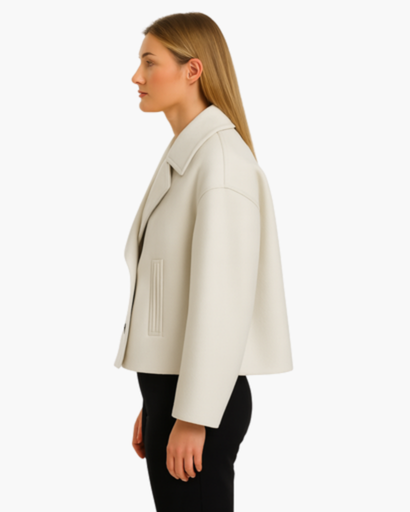 Veste Courte Chic à Double Boutonnage pour Femmes