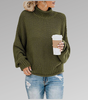 Pull Oversize en Maille à Col Montant pour Femme