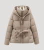 Veste Matelassée à Capuche et Ceinture pour Femmes