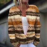 Cardigan en laine et coton à imprimé pour femmes