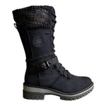 Botte à Lacets Haute en Simili Cuir pour Femme