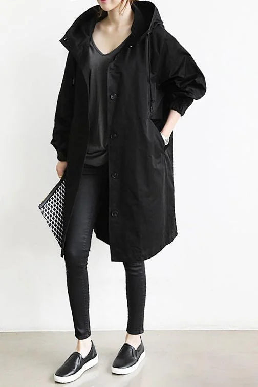 Trench Habillé à Capuche pour Femmes