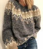 Pull Jacquard à Col Rond et Coupe Ample pour Femme