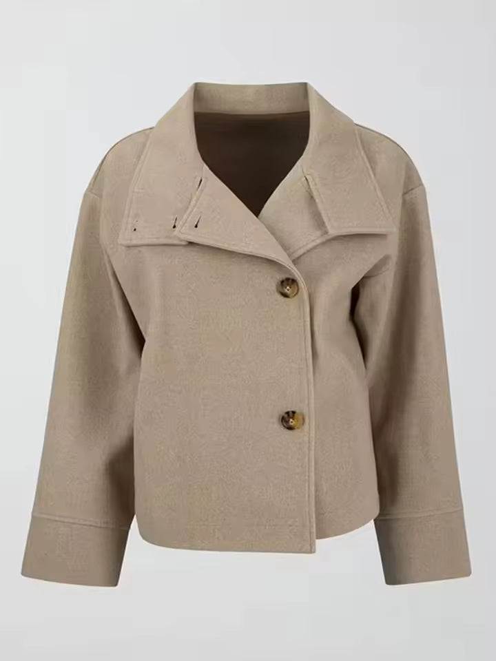 Veste Courte Élégante à Double Boutonnage pour Femmes