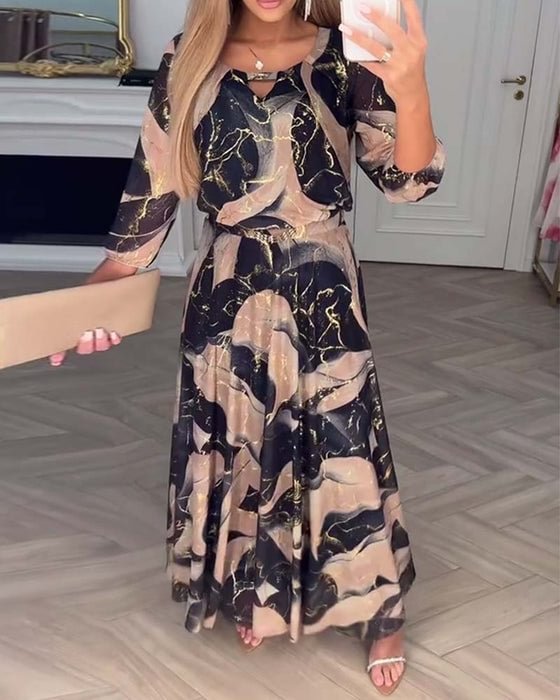 Robe longue imprimée pour femmes