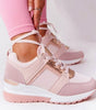 Basket Compensée Confort en Simili Cuir pour Femme