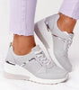 Basket Compensée Confort en Simili Cuir pour Femme