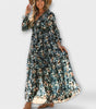 Robe Maxi à Manches Longues et Imprimé Floral pour Femmes