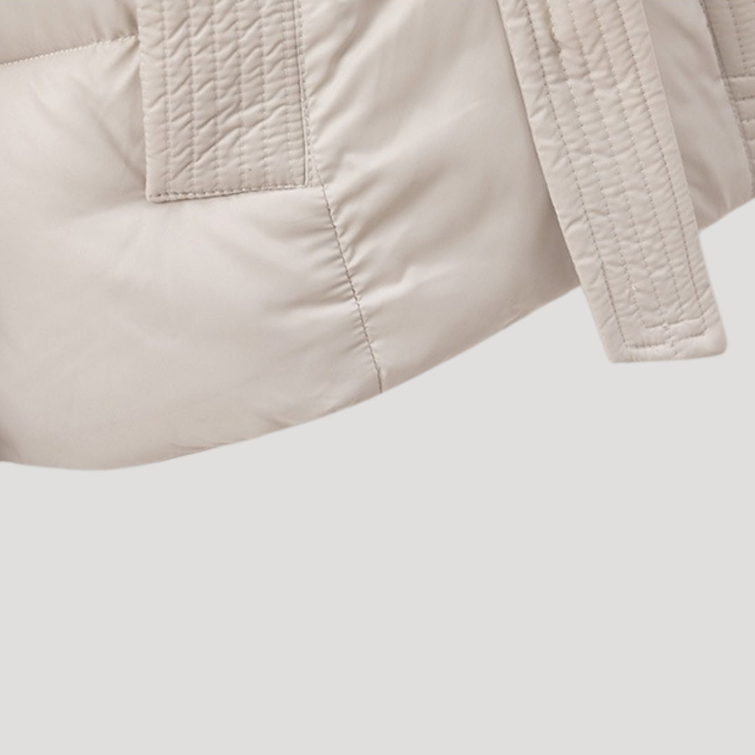 Veste Matelassée à Capuche et Ceinture pour Femmes